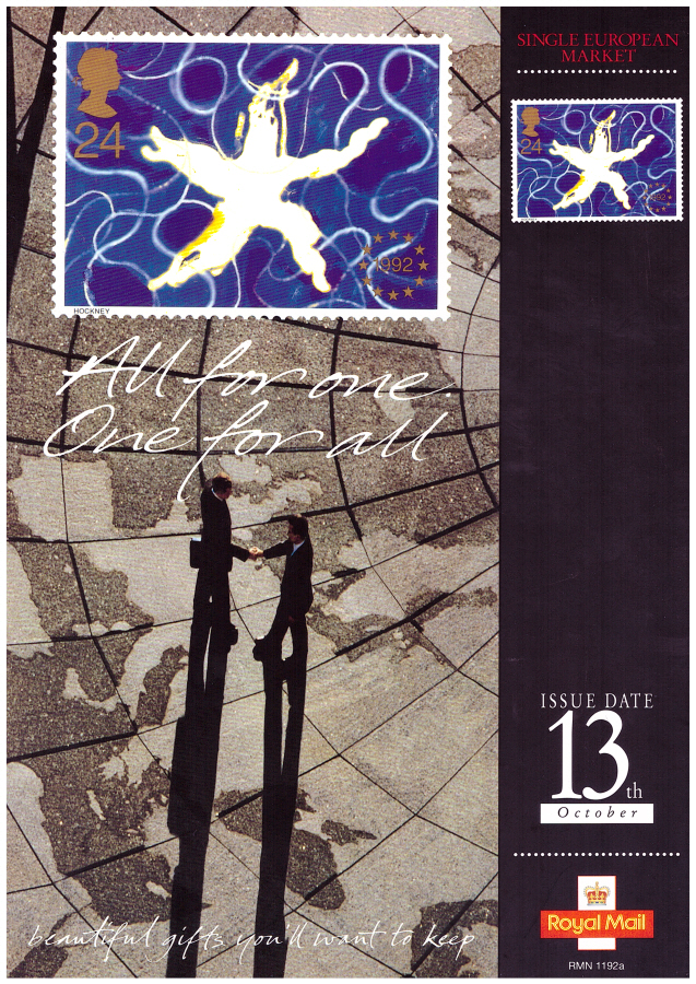 (image for) 1992 European Market Royal Mint Post Office A4 poster. RMN 1192a.
